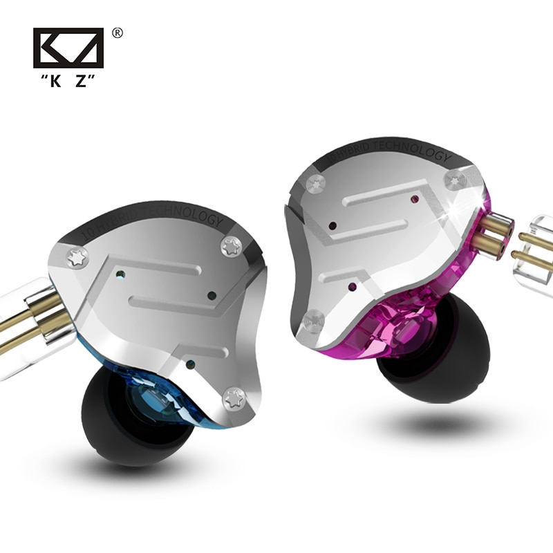 KZ ZS10 Pro auricolare In metallo con microfono musica HiFi cuffie cablate cancellazione del rumore nell&#39;orecchio Sport gioco auricolari cuffie