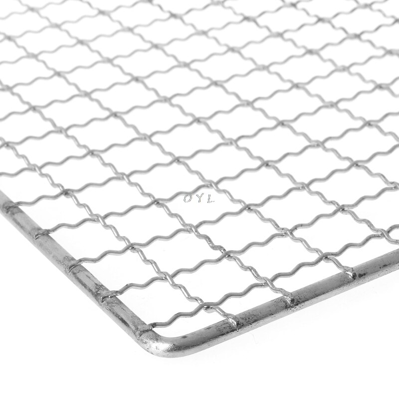 Malla para asar barbacoa de acero inoxidable, malla para asar alambre, piezas para asar cocina al aire libre, 1 unidad, 19x44cm