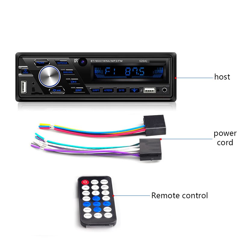 Radio con Bluetooth para coche, reproductor de Audio ESTÉREO FM, MP3, interfaz USB / SD/AUX, 24V/12V, ISO, para autobús y camión