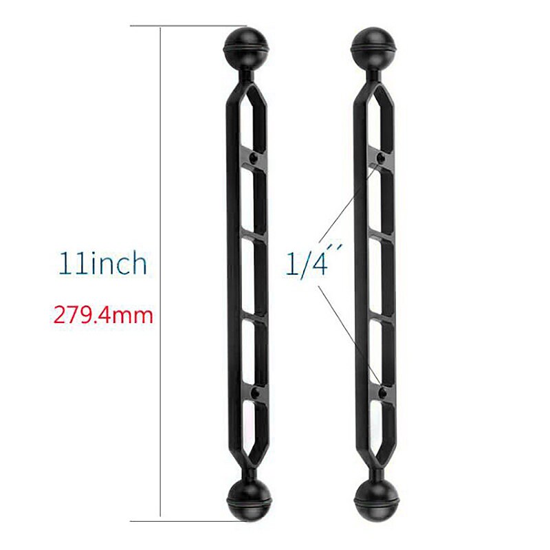 Universal para Gopro fotografía soporte buceo Luz de relleno brazo 11 pulgadas bola cabeza luz brazo mariposa Clip biela