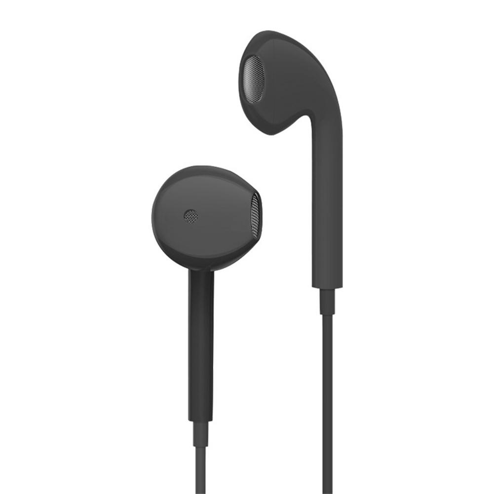 Trådbundna hörlurar 3.5mm superbasiga sporthörlurar med inbyggd mikrofon in-ear musikheadset för smartphone för huawei xiaomi: Svart