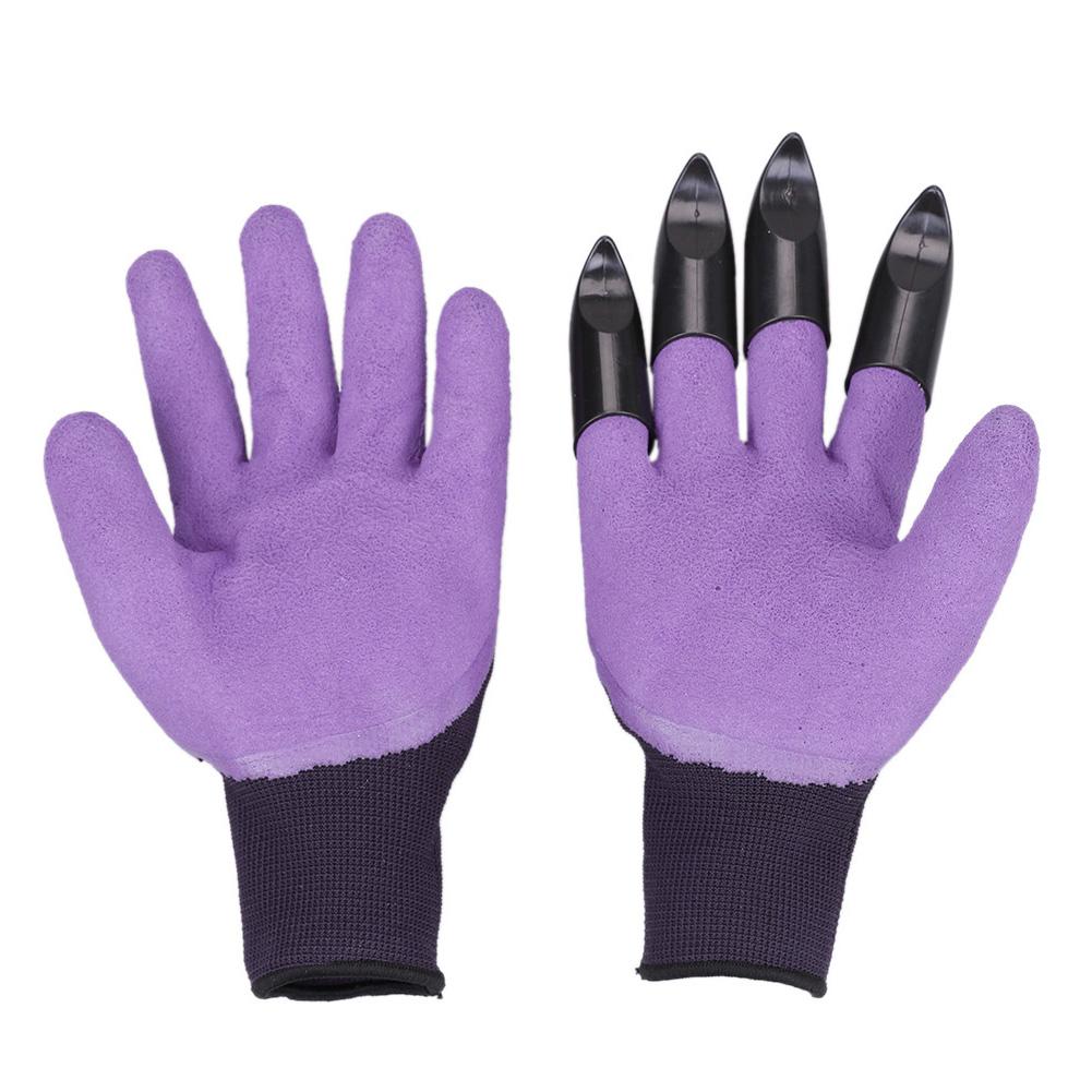 1 paar Garten Handschuhe mit Krallen 4 Kunststoff Garten Gummi Handschuhe Mit Krallen graben Anlage Graben Pflanzung Wasserdichte Arbeits Handschuh draussen