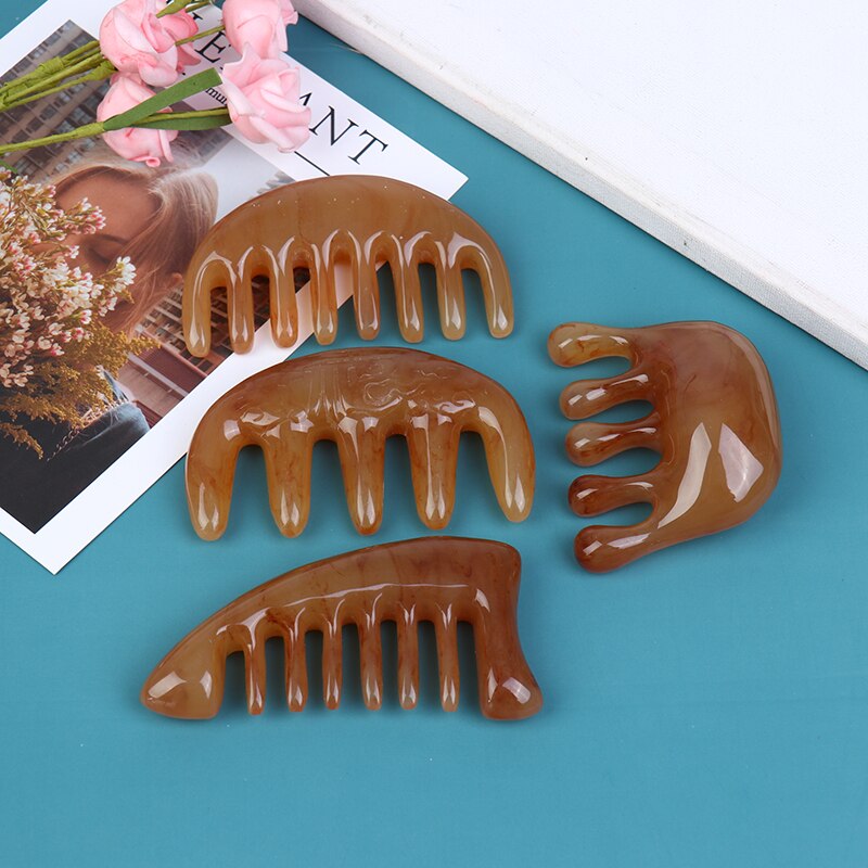 1 Pcs Natural Ox Horn Pocket Comb Wide Toothed Comb SPA Guasha Scalp Massage Brush Hair Care Tool