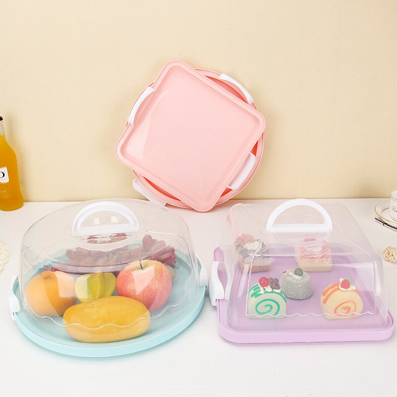 1pc 30X15cm Round Cake Carrier Handheld Plastic Pastry Storage Holder Dessert Container Cover Case Birthday Wedding Party case
