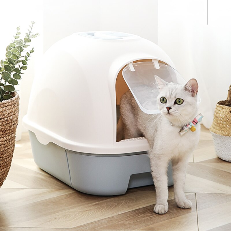 CenviaLuxy Grote kattenbak met deksel, volledig gesloten kattenbak