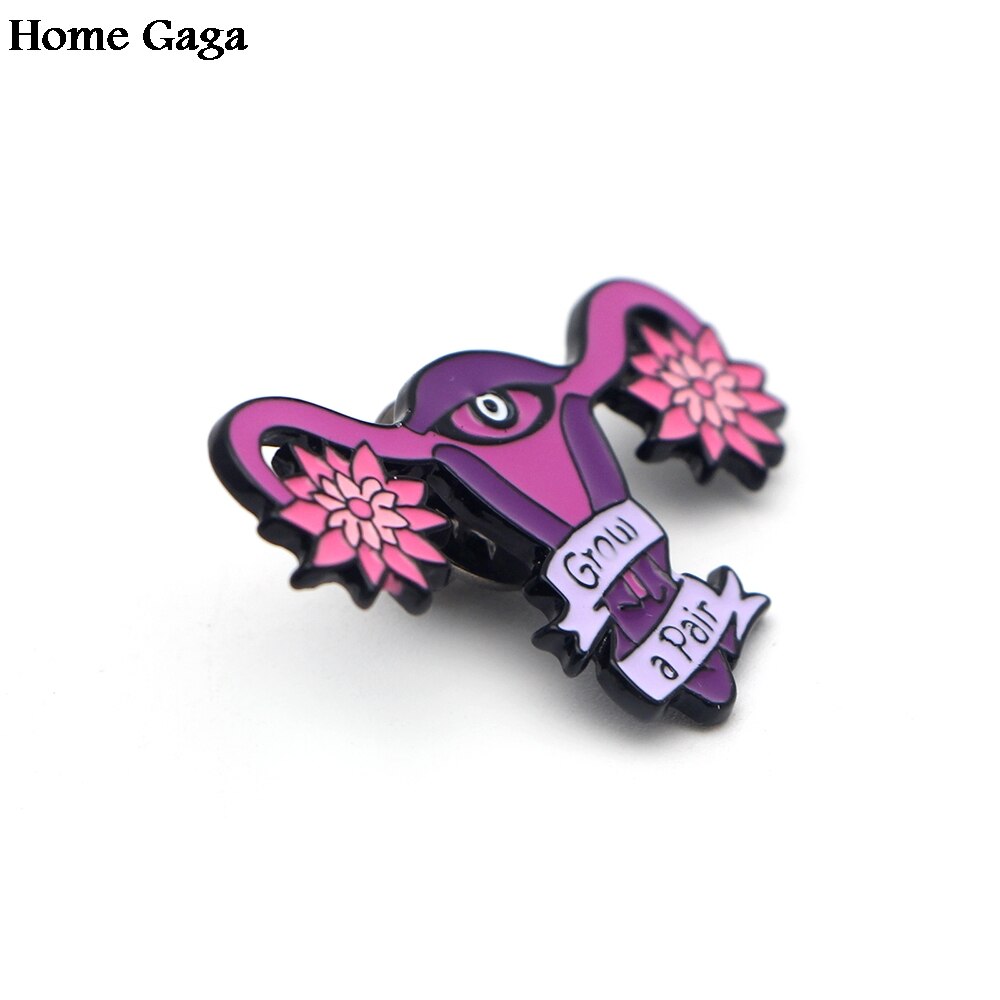 Homegaga Baarmoeder Feministische Groeien Een Paar Zink Cartoon Pins Para Shirt Jas Broches Insignia Kleding Rugzak Metalen Badges D0827