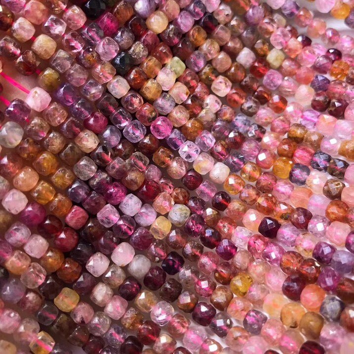 Natural colorful spinel hand cut faceted square bedas for needlework bracelet DIY necklace bijoux perles special kralen jewelery