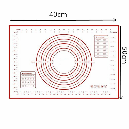 Non_Stick Siliconen Bakken Mat Vel Kneden Rolling Deeg Pad Mat Bakken Bakvormen Liners Pads Koken Gereedschap 60*40 Cm/26*29 Cm: red 40x50cm