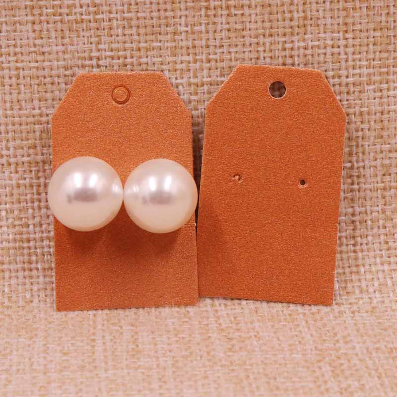 100 pcs DIY earring card30x50mm 1Pair Earring Card Cut Nice Fresh Pearl Shinning Colour: Orange / 100 cards