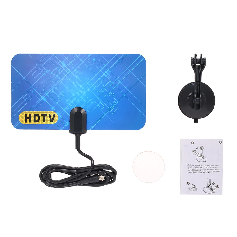 GLOBAL TECH TV-antenne binnen - digitale tv-antenne voor binnen, 250 mijl lange afstand versterkte digitale tv-antenne met signaalversterker en 4 m lange kabel voor Britse Freeview-kanalen