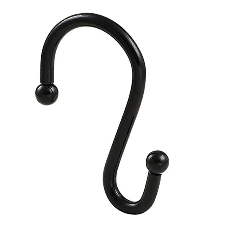 Crochet métallique cylindrique pour rideau de douche, crochet collant pour rideau