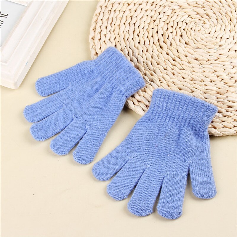 1 Paar Kinderen Winter Gebreide Handschoen Meisje Jongen Stretchy Gebreide Warm Volledige Vinger Handschoenen Kinderen Snoep Kleur Leuke Handschoenen: D