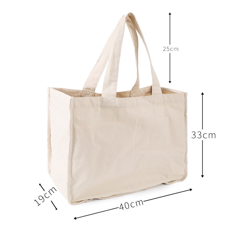 Large Canvas Grocery Shopping Bags with Handles Washable Organic Cotton Grocery Tote Bags Big Reusable Shopping Grocery Bags