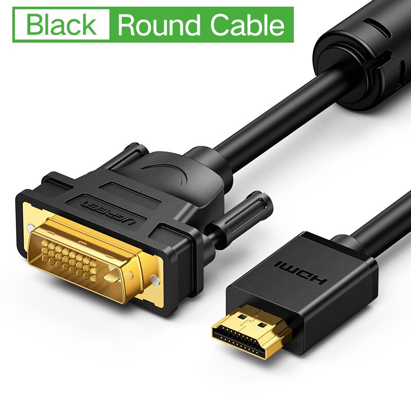 Ugreen HDMI vers DVI bi-direction DVI-D 24 + 1 câble adaptateur HD 1080P convertisseur pour Xbox PS4 HDTV LCD DVD mâle vers mâle DVI vers HDMI: 2m