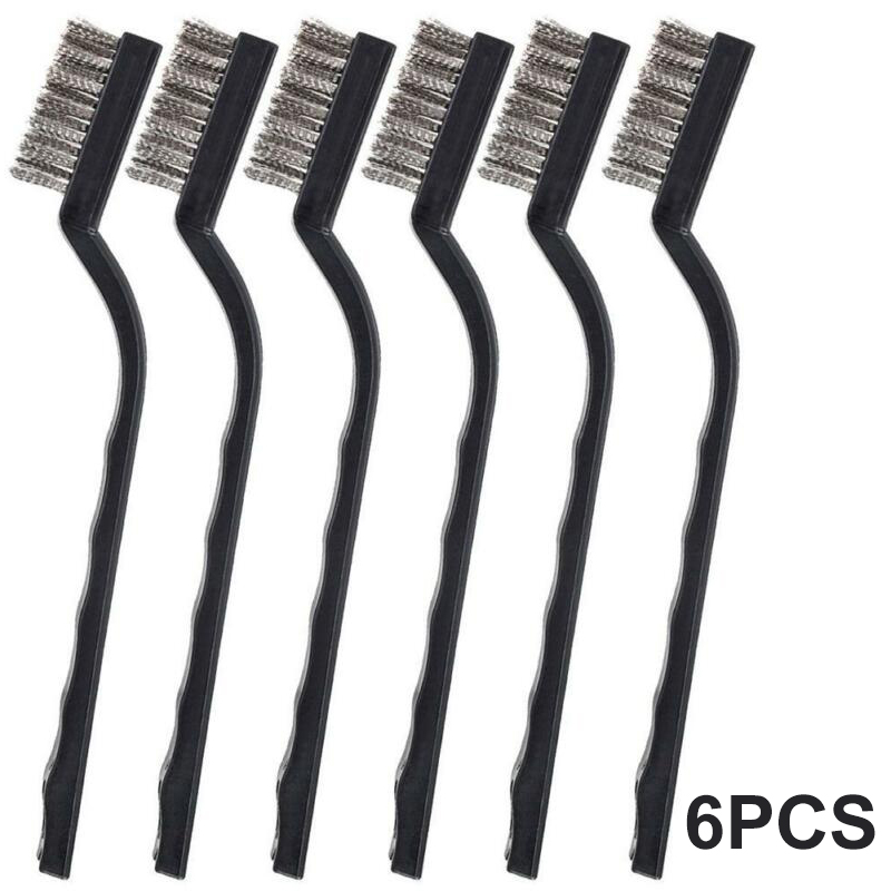6-Pack Industrial Grade Wire Brushes - Corrosion Resistant Steel Bristles Heavy Duty Cleaning Tools for Home And Garden