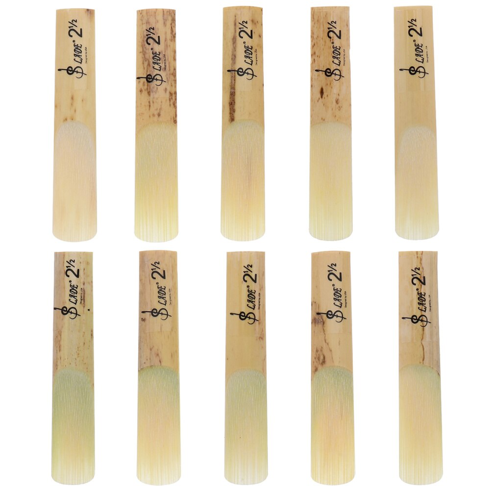 Lengüetas de saxofón de bambú, recambio de lengüeta tradicional de 2,5 saxofón, fuerza de bambú, 10 Uds.