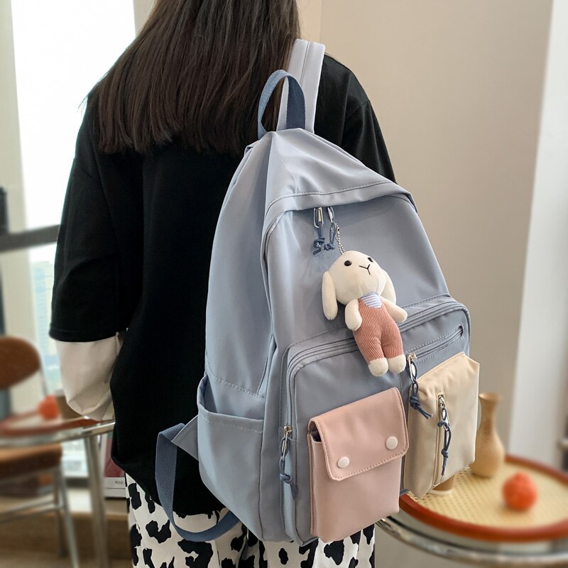Dcimor Waterdichte Nylon Vrouwen Rugzak Vrouwelijke Multi-Pocket Schooltas Leuke Meisje Boekentas College Laptop Rugzakken Reistas