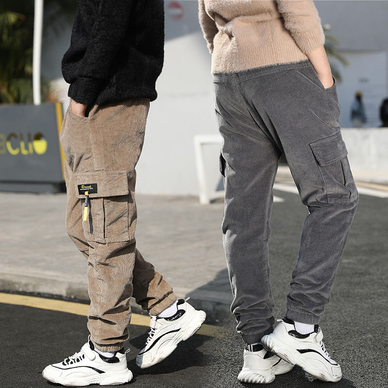 Nastolatki chłopięce spodnie bawełniane koreańskie spodnie na co dzień dzieci zimowe grube spodnie dla chłopców 4 5 6 8 10 12 lat jesienne ubrania dla dzieci chłopców