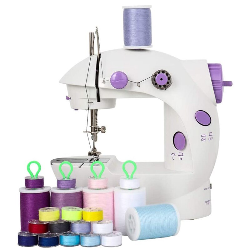 50Pcs Bobbins and Sewing Threads Kits, 21 Colors Cotton Sewing Machine Thread Spools with Prewound Bobbins