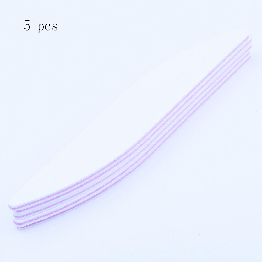 50 stk neglefil buffer blok hvid pileblad stil til nail art uv gel lak fil sandpapir manicure værktøjer fil: 01