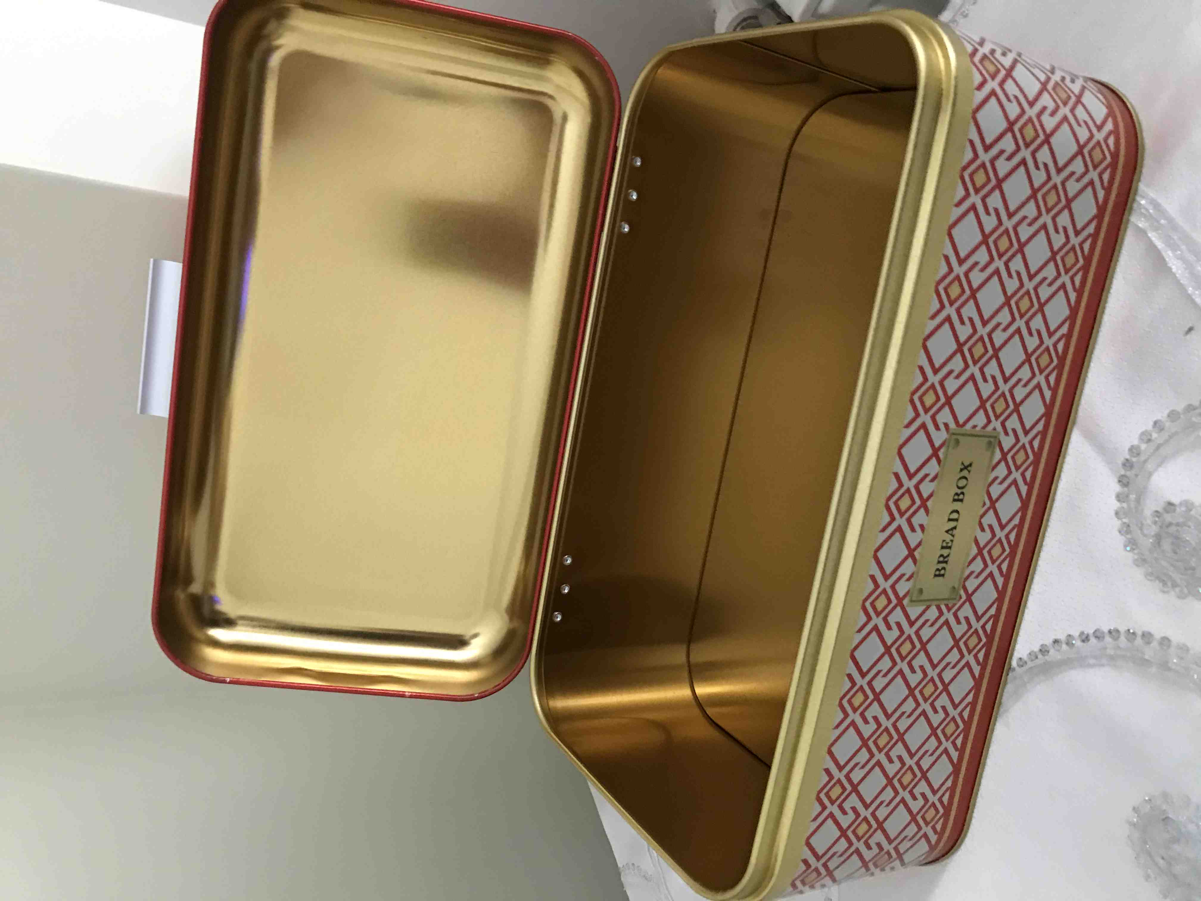 Patterned Metal Bread Basket 9.9Lt Food Storage And Organization hight