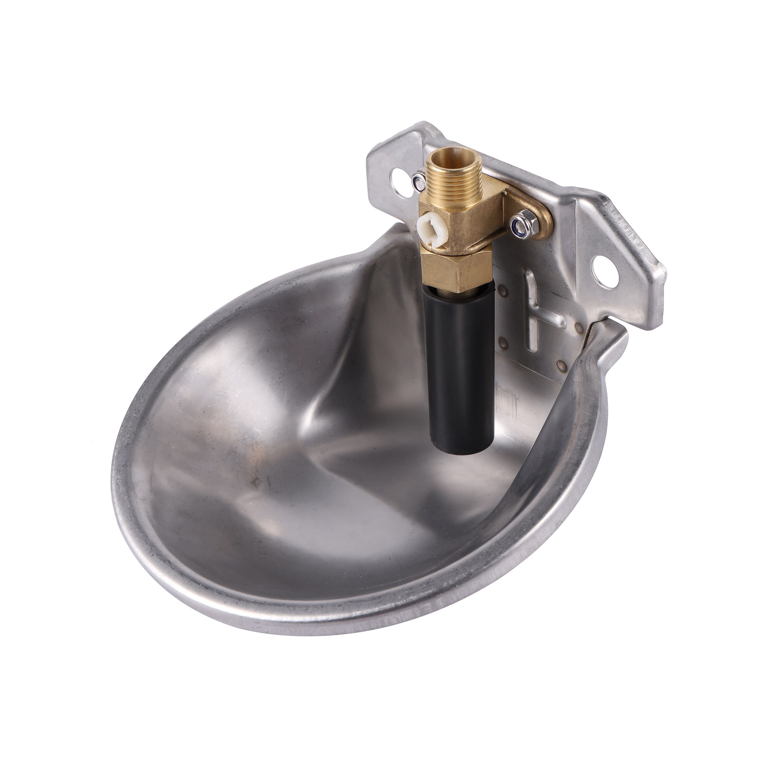 Tazón de agua para ovejas, cabras y cordero bebedero de acero inoxidable para, con válvula de cobre de rosca de 1/2 ", equipo de alimentación para granja, 1 ud.