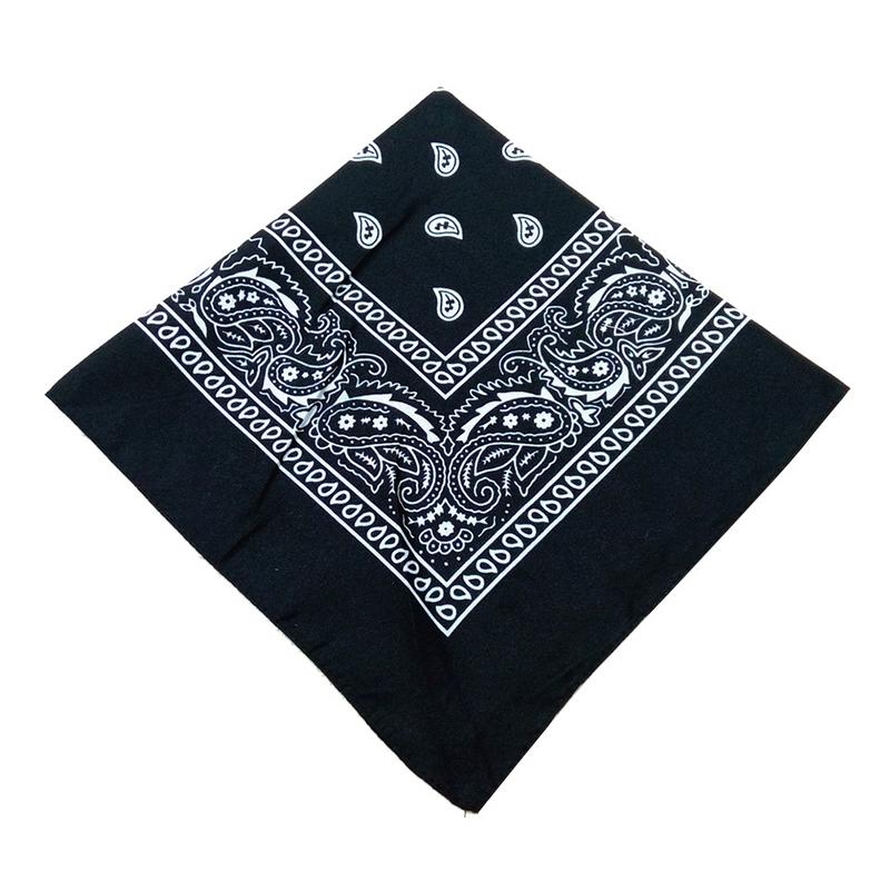 Bandana de style Hip Hop, châle carré de 55Cm, bandeau Paisley imprimé en noir et rouge pour femmes, hommes, garçons et filles,