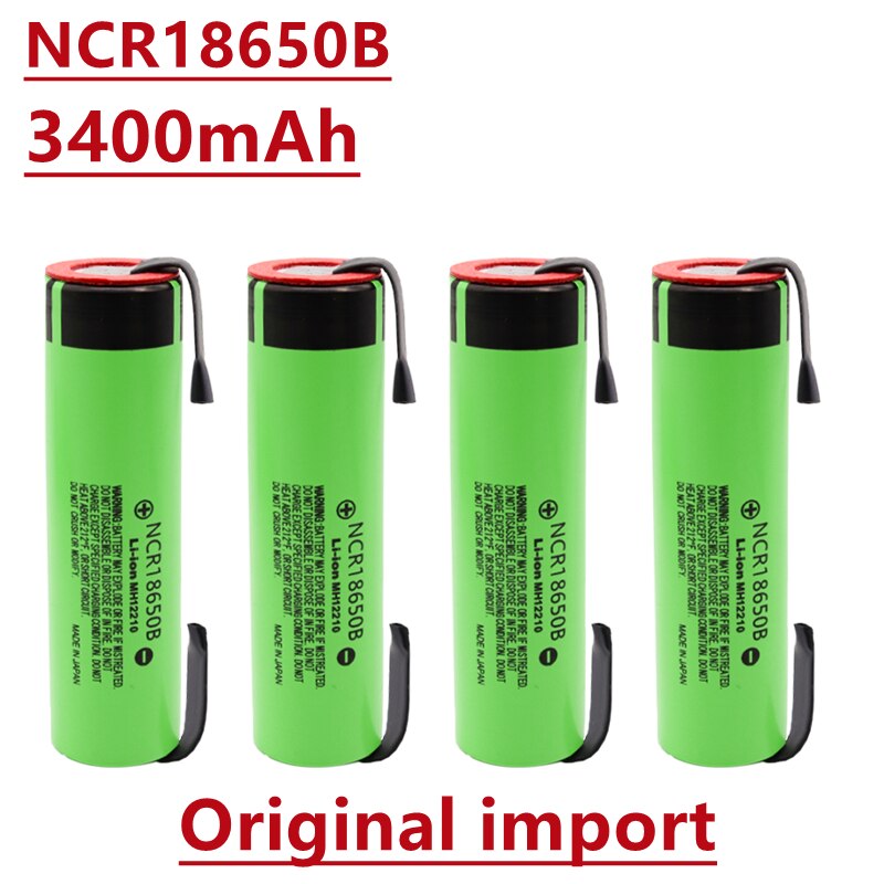 2022 Originele 18650 Batterij NCR18650B 3.7V 3400Mah 18650 Lithium Oplaadbare Batterij Lassen Nikkel Vel Batterijen