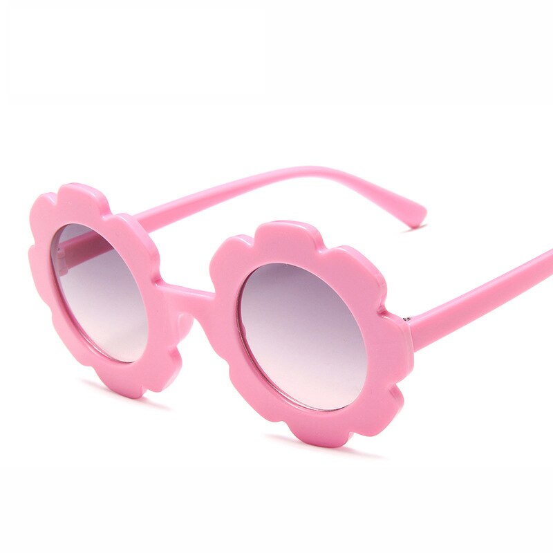 WarBlade Neue freundlicher Sonnenbrille freundlicher Runde Blume sonnenbrille Mädchen Jungen Baby Sport Schattierungen Brille UV400 Brillen Oculos De Sol: C4 Rosa grau