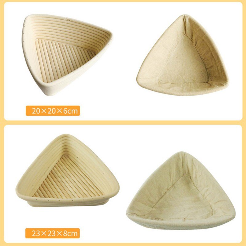 Rattan Bread Proofing Basket Triangular Natural Rattan Wicker Dough Fermentation Sourdough Banneton Bread Basket Kitchen Tool