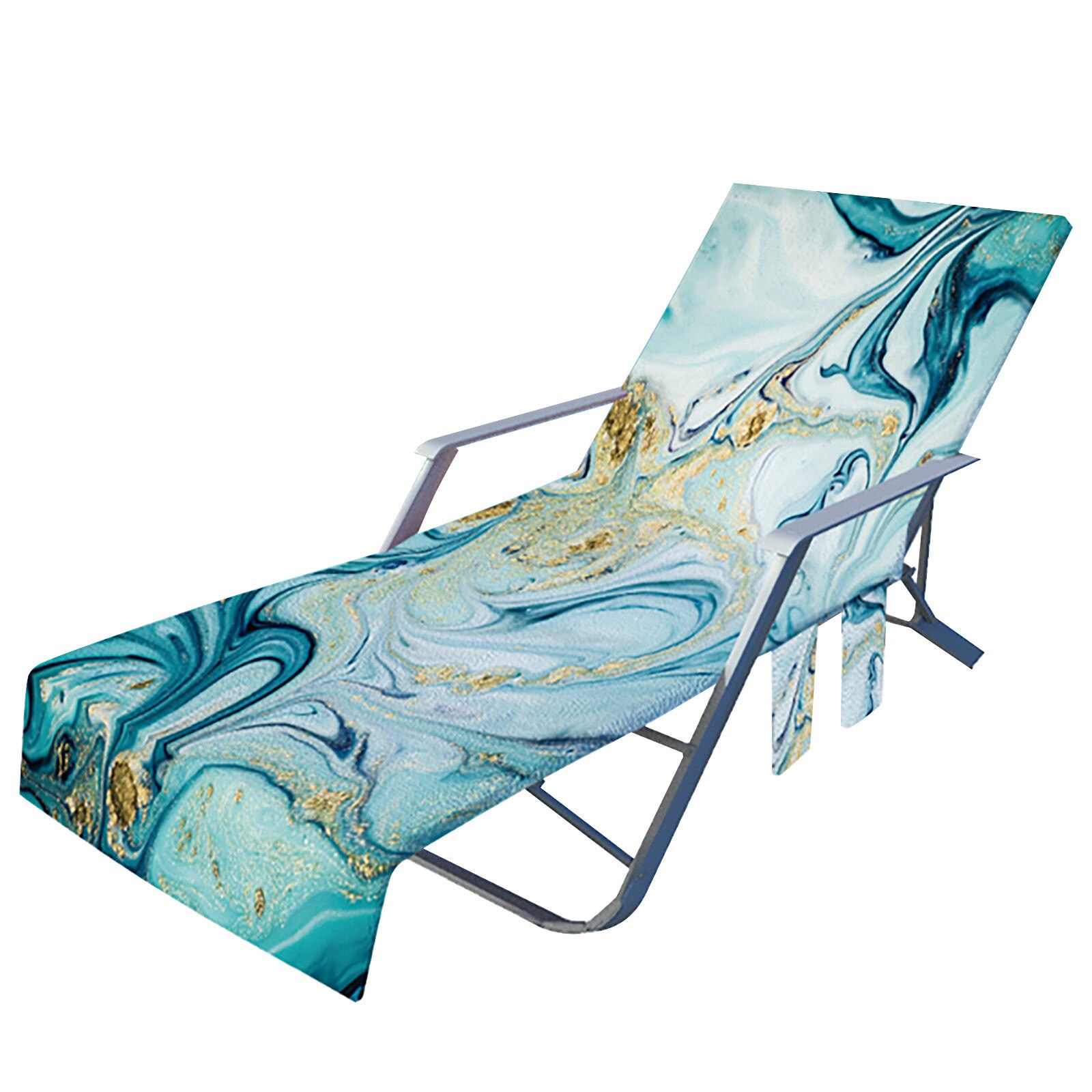 Ocean Series Recliner Cover With Side Pocket Soft Microfiber Sling Chair Summer Beach Towel Sunbathing Lounger Towel: C