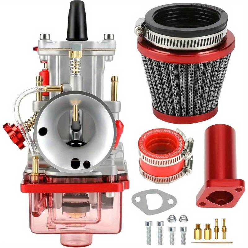 Universele PWK 24mm Motorfiets Carburateur Kit Met Power Jet Racing Moto Motocross 2 T 4 T ATV Crossmotor: Ivoor