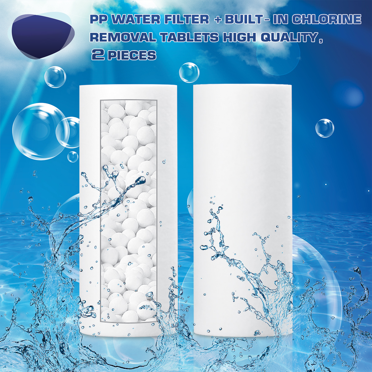 Wasserfilter, Luftreiniger, Dusche, Waschmaschine, Filter unter der Spüle, Wasserfiltrationssystem, Leitungswasser, Vorchlorenentfernungsfilter: Licht Grau