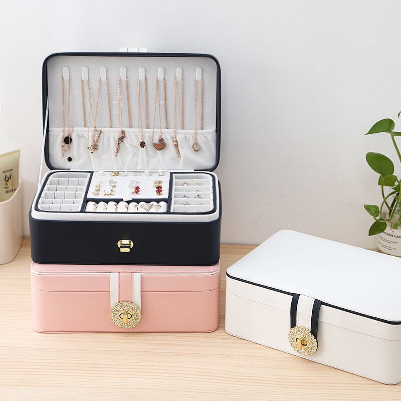 Grote Capaciteit Sieraden Doos Lederen MakeUp Sie... Grandado