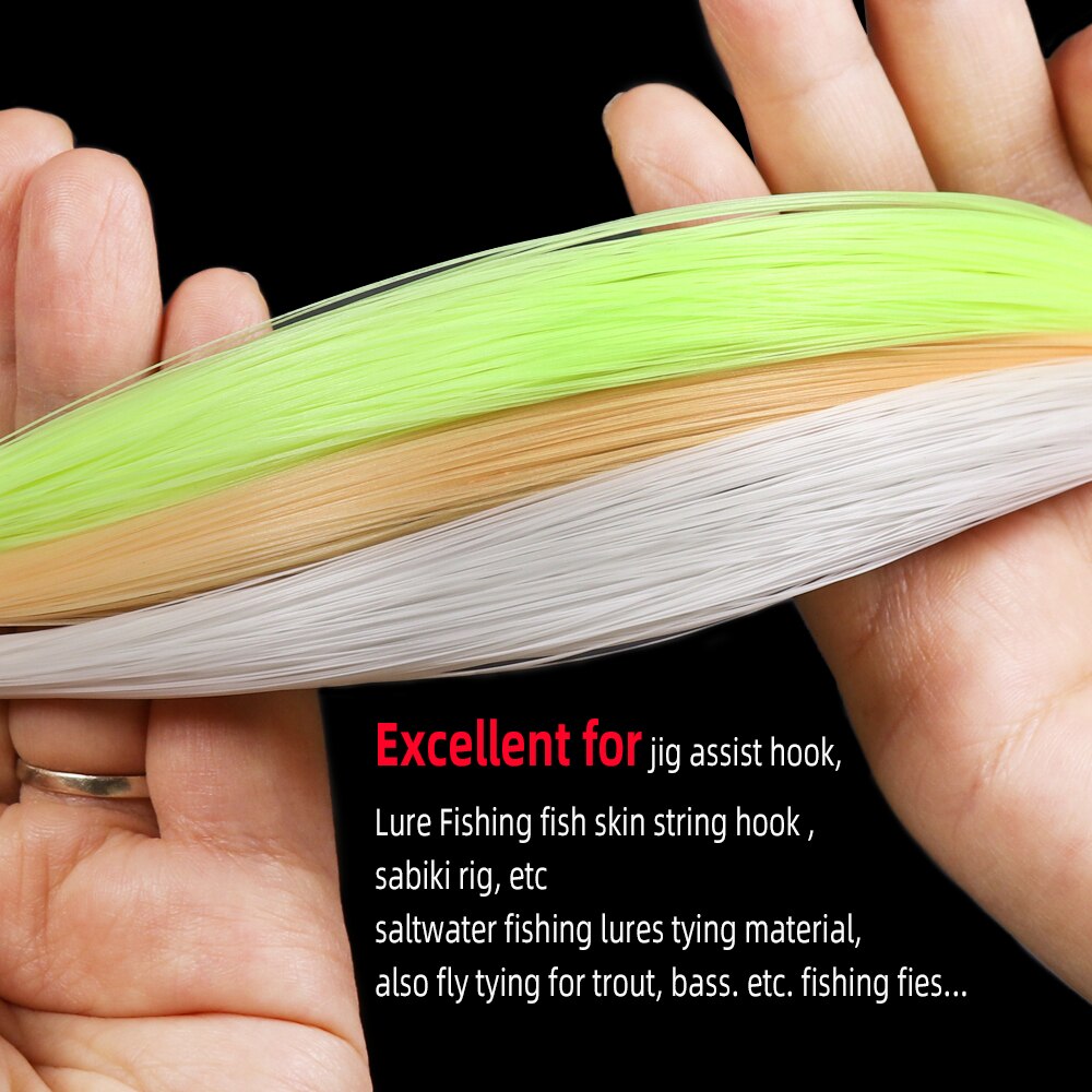 WIFREO Luminous Glow Tinsel Fluorescent Fly Fishing Thread Strand String Line diy Jig Assist Hook Lure Sabiki Rig Fishing Tackle