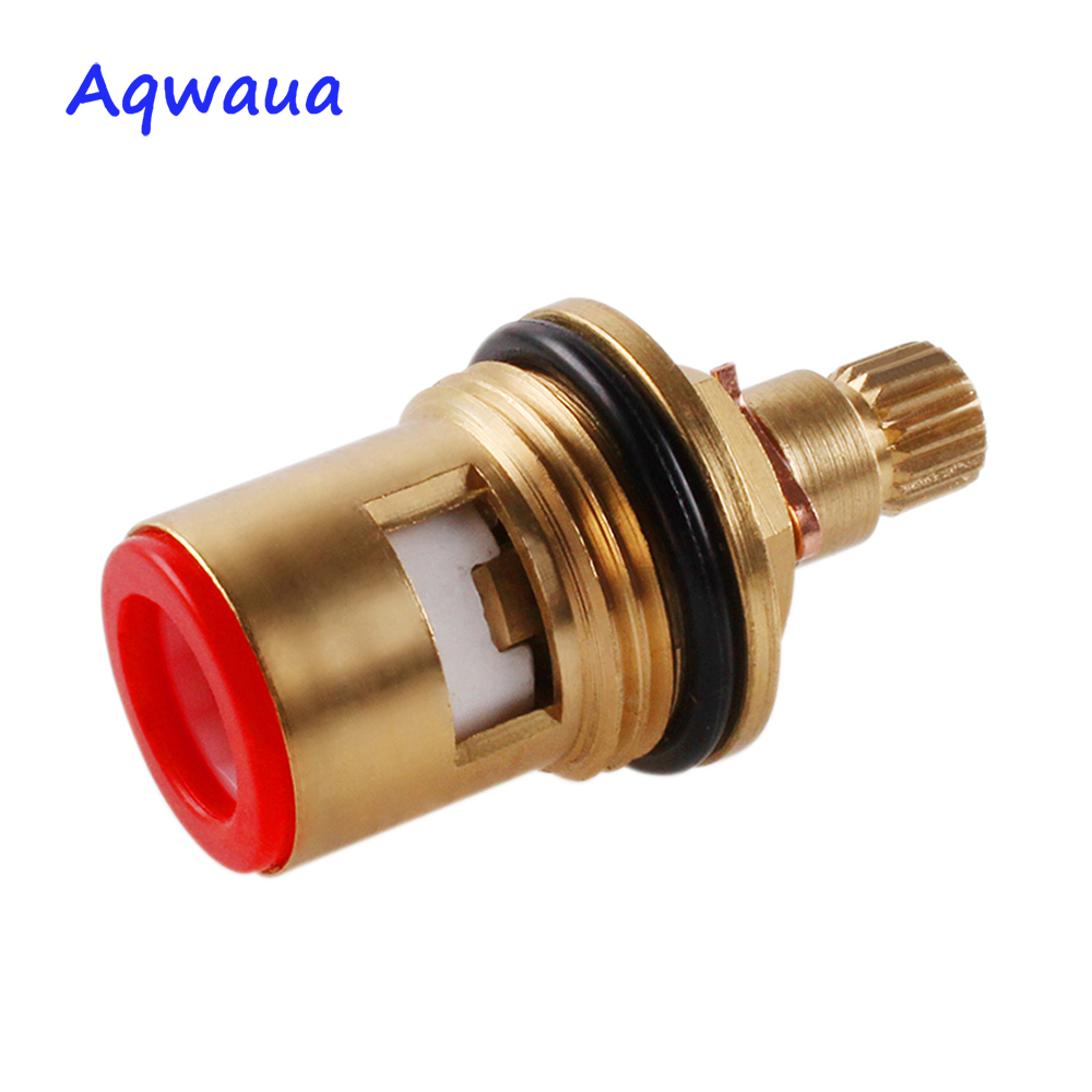 Aqwaua keramische schijf kraan cartridge messing binnen vervangend onderdeel watermengkraan messing kwartslag kraan accessoire