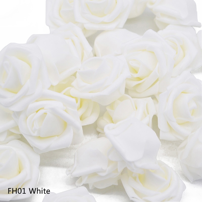 20 st/lot 4cm konstgjorda rosblomma pe skum blomhuvuden rosett scrapbooking blomma gör det själv krans bröllopsfest dekoration