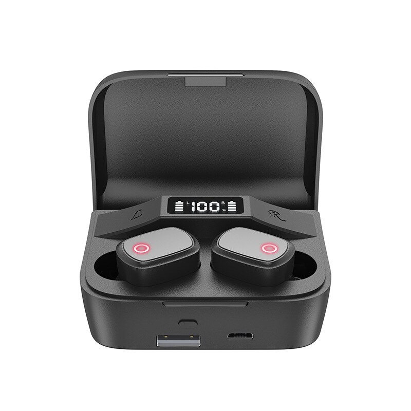 TWS Bluetooth Earphones Wireless Headphones Waterproof Earbuds With Microphone 3500mAh Charging Case LED Display For Xiaomi: black