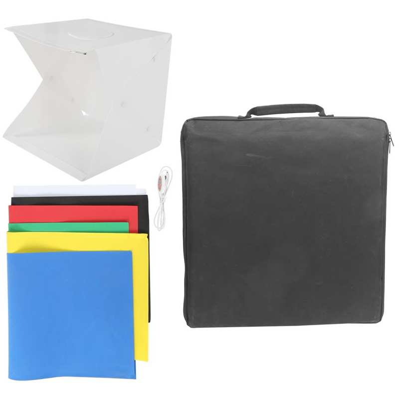 Caja de disparo de luz suave con fondo de 6 colores, Softbox de fotografía plegable portátil para joyas para grabación, productos