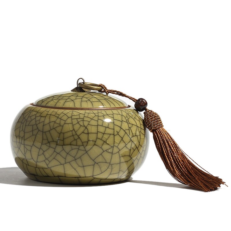 CHANSHOVA Traditional chinese style Ceramic Tea box Sealed moisture-proof Tea container China porcelain Tea storage tins C063: Small G