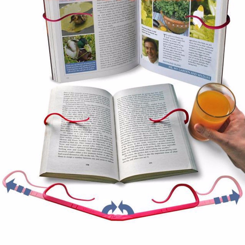 1 soporte tipo libro manos libres portátil soporte de libro soporte plegable sujeta páginas Clip abierto abrazadera fija