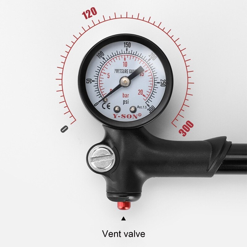 Fiets Handleiding Licht Voorvork Schokdemper Achter Pomp Met Bandenspanningsmeter Mini Draagbare Intrekbare Fiets Pomp