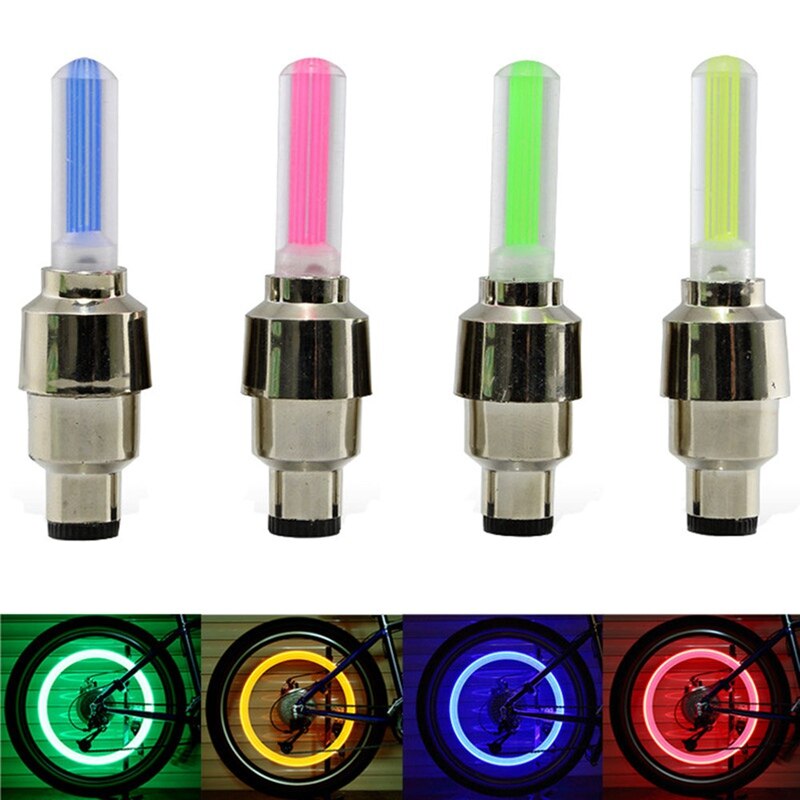 2Stck Fahrrad Motorrad LED-leuchten Reifen Rad Ventil Kappe Licht-Auto Reifen Ventil Kappen Luft Abdeckung Reifen Felge ventil Rad Stengel Deckel