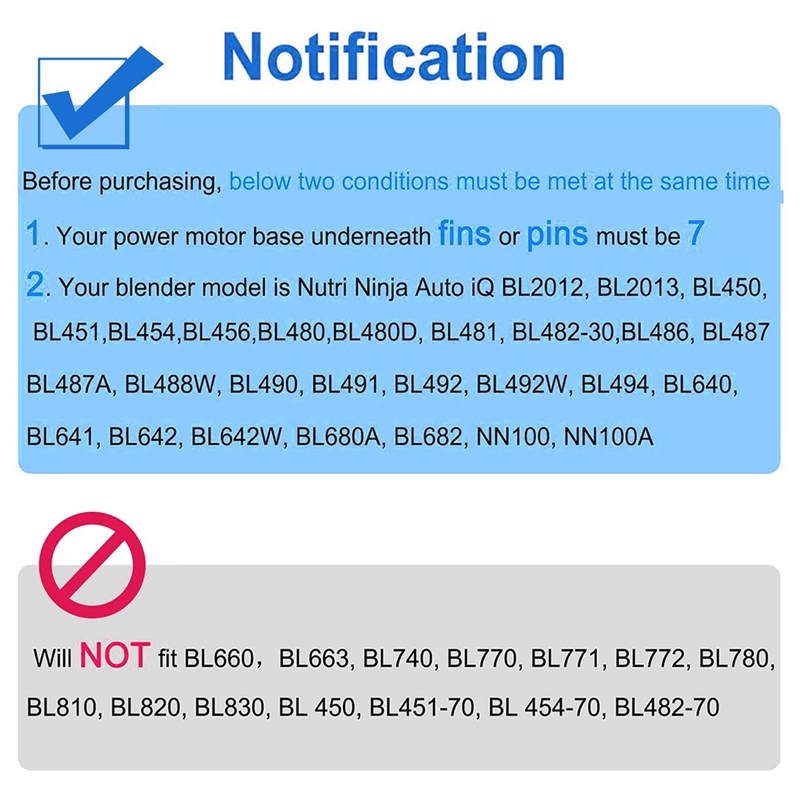 7 Fins Ninja Blender Blade Replacement Parts, for Nutri Ninja Blender Extractor Blade Auto Iq Bl682-30 Bl642-30 Bl450-30