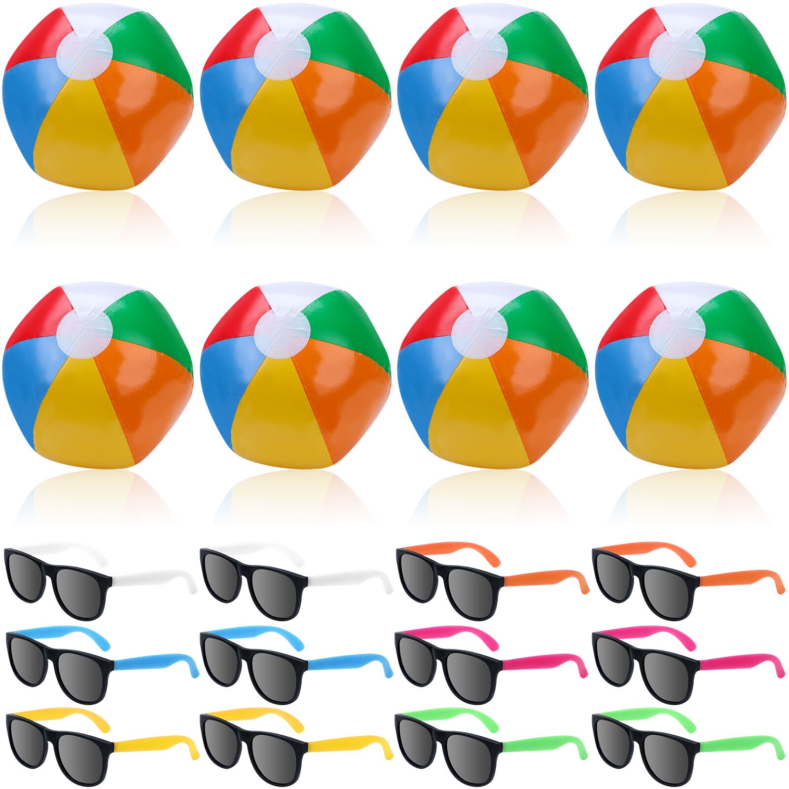 Beach Ball Kit, Including 12 Pcs Inflatable Beach Balls for Kids 15 Inches Beach Sport Ball Saleaman Fun Toys for Kids