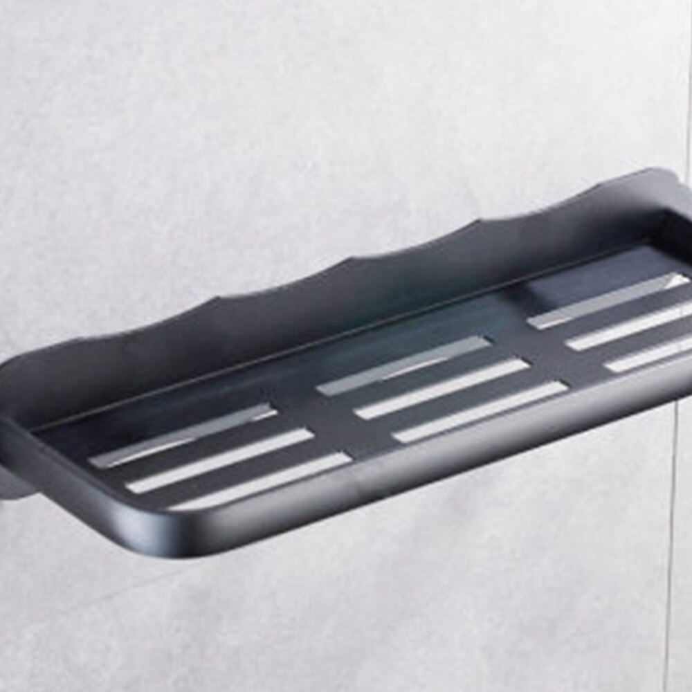 Punch Free Storage Stand Bathroom Shower Shelf Soap Shampoo Cosmetic Shelf Holder Organizer for Home Bathroom (Black Single Laye