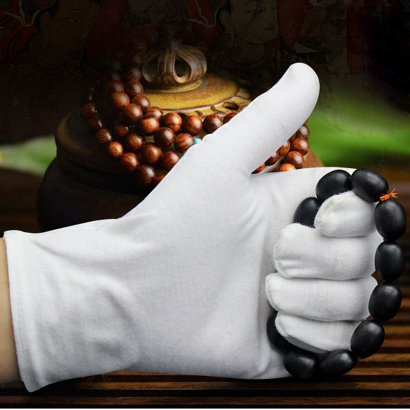 12 pares de guantes de algodón blanco suave y transpirable, accesorios de vestir, guantes de trabajo, ofertas especiales.