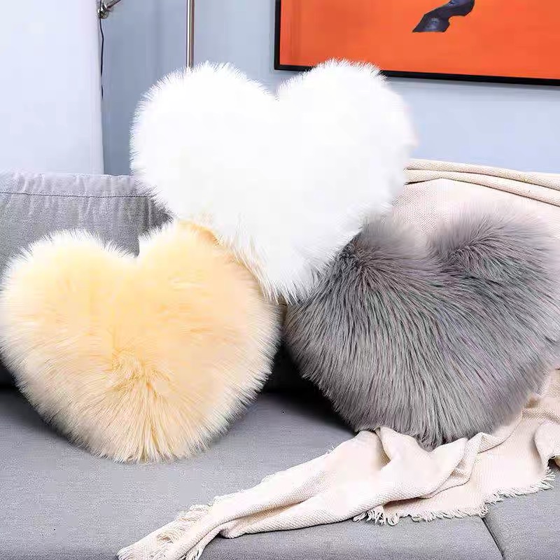 Coussin en forme de cœur ou de carré, 1 pièce, long coussin en peluche, moelleux, doux et confortable pour chambre