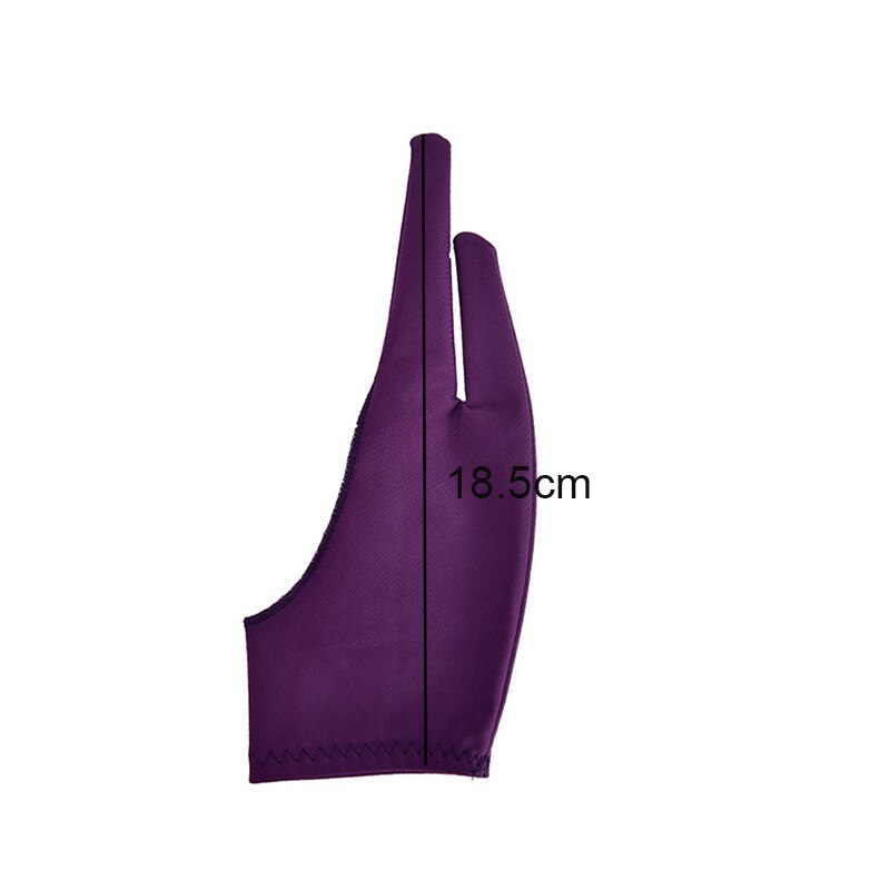 gant de dessin d'artiste pour toute tablette de dessin graphique 2 doigts Anti-salissure, à la fois pour la main droite et la main gauche noir: Purple