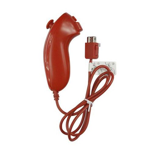 Mando a distancia con Sensor de movimiento rojo + conjunto Nunchuck con cable para consola Nintendo Wii